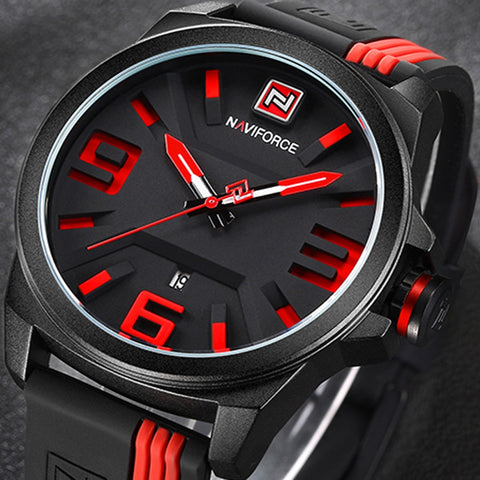 Red Black Sports Watches for Men -NAVIFORCE-